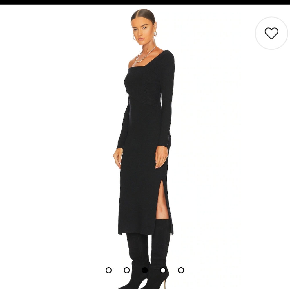 Line & Dot Black Sylvie Midi Sweater Dress